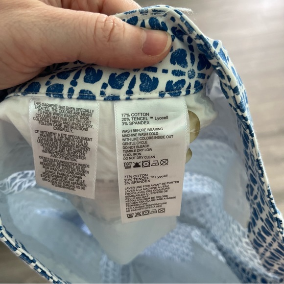 Tommy Bahama Womens Blue White Geometric Pattern Bermuda Shorts Size 4 - Picture 4 of 8